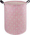 Duyiy Round Pink Color Laundry Hamper Storage Basket Organizer Hamper Storage Bins For Clothes Toys Box Nursery Hamper Gift Bask