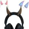2X Demon Horns For Headset/Cosplay - Made In Usa -16 Colors Combos (Brown)