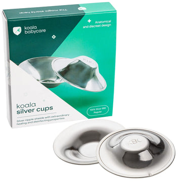 Koala Babycare The Original Nursing Cups 100% Silver - Nipple Shields for Nursing Newborn - Breastfeeding Essentials Protect and