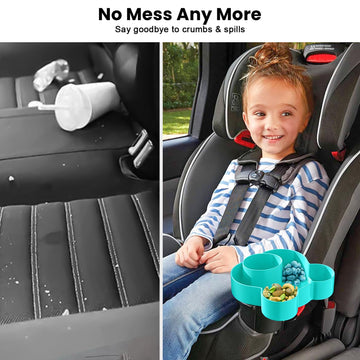 Car Seat Tray - Convert Cup Holder To A Tray For Snacks, Toys, 360 Rotatable Car Seat Tray For Kids Travel, Cup Holder Tray For