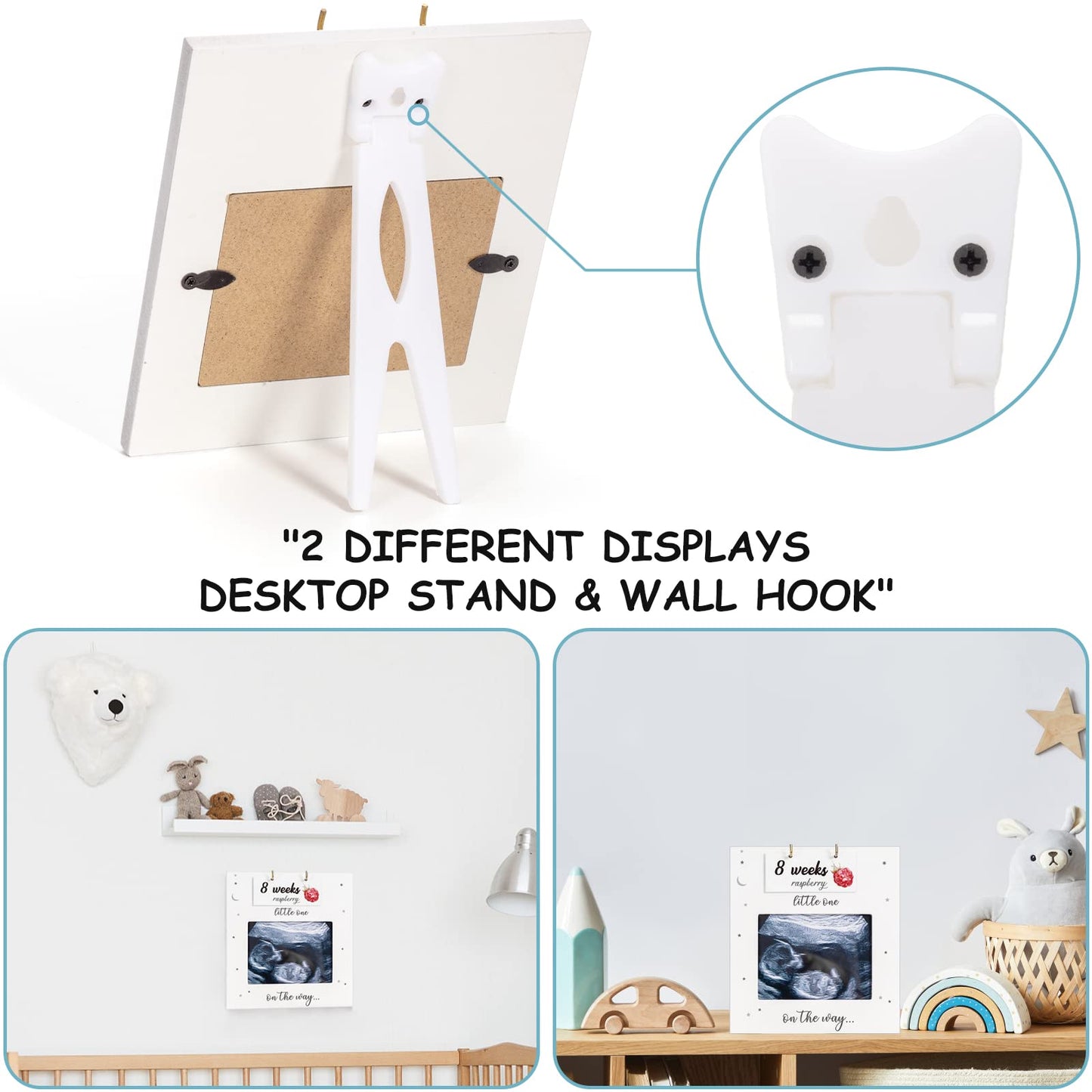 Ultrasound Picture Frame, Sonogram Picture Frame With Belly Bump Fruit And Vegetable Signs, Expecting Parents To Be Unique Gifts