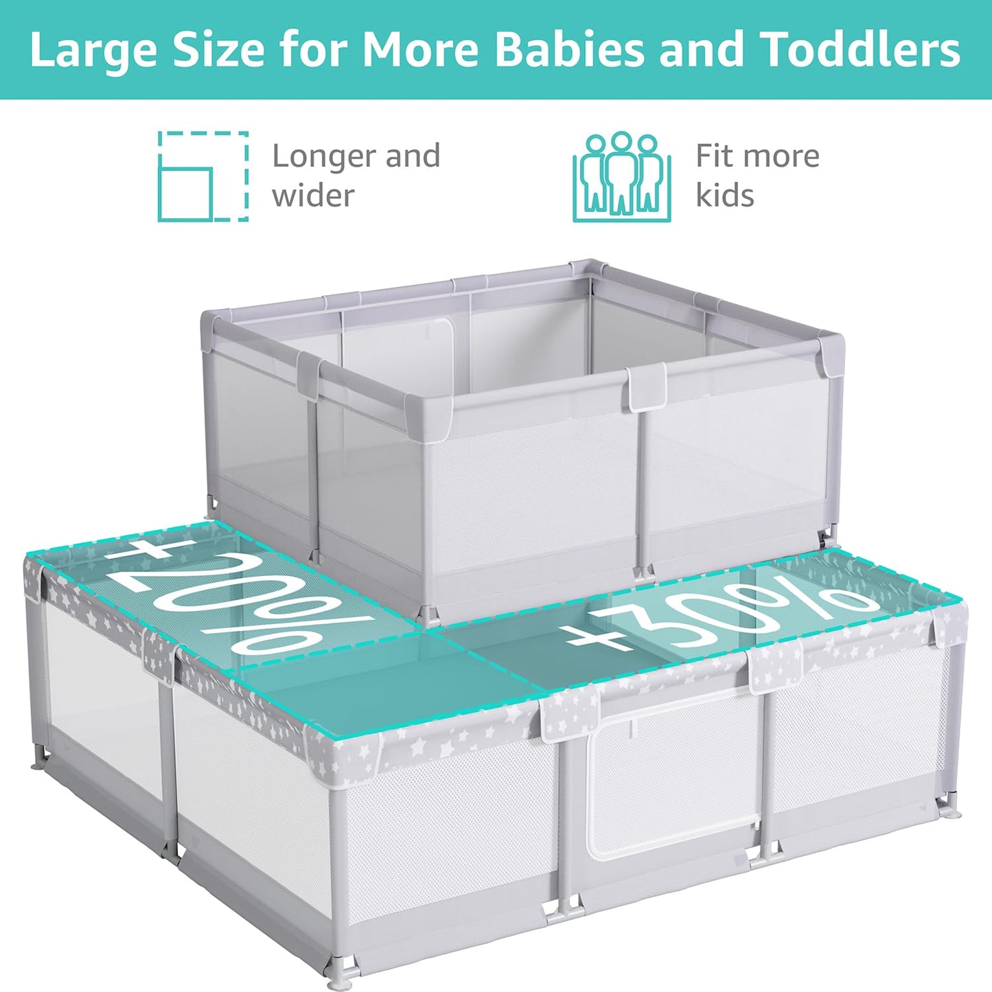 Large Baby Playpen For Babies And Toddlers - 70X59In Giant Play Pen For Babies 6-12 Months Big Play Yard For Toddlers 1-3 Play P