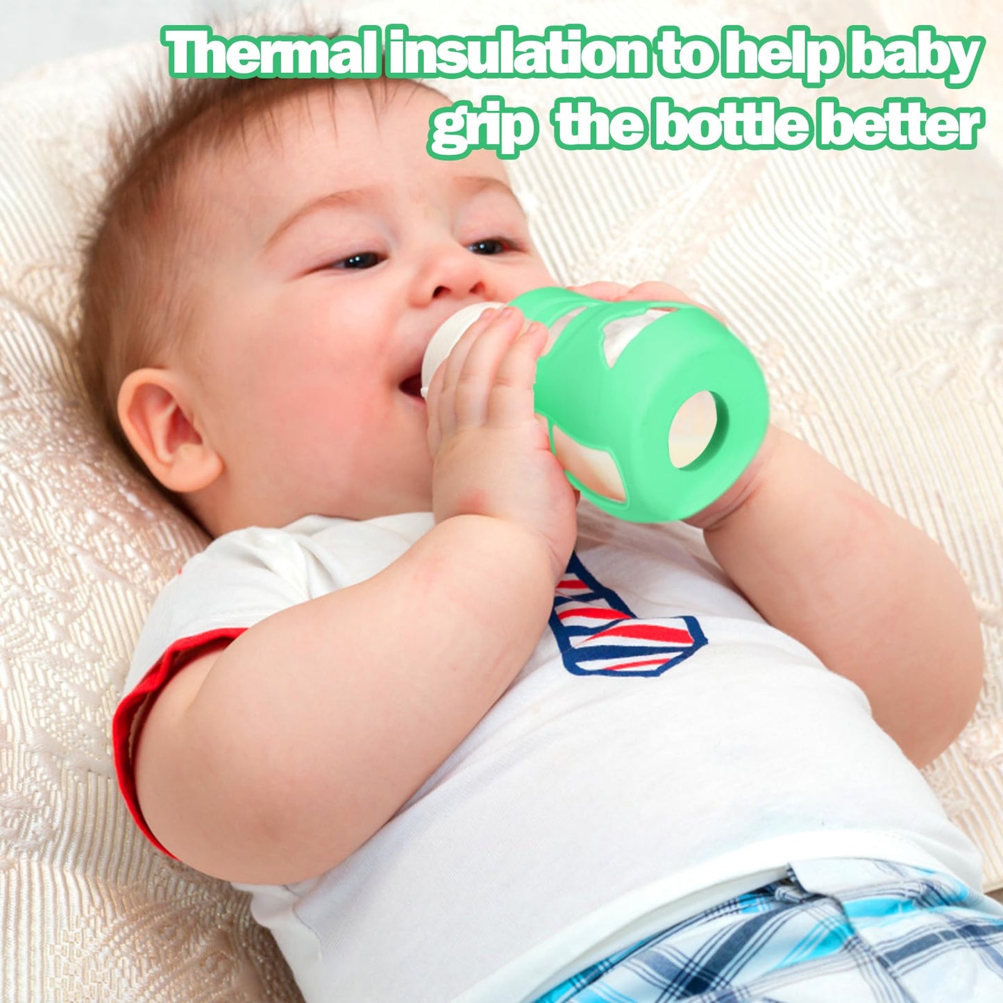 Busoha 4 Pack Silicone Sleeves For Avent Baby Bottles - Anti Breakage Baby Bottle Holder For Avent Natural Glass Baby Bottles,Co