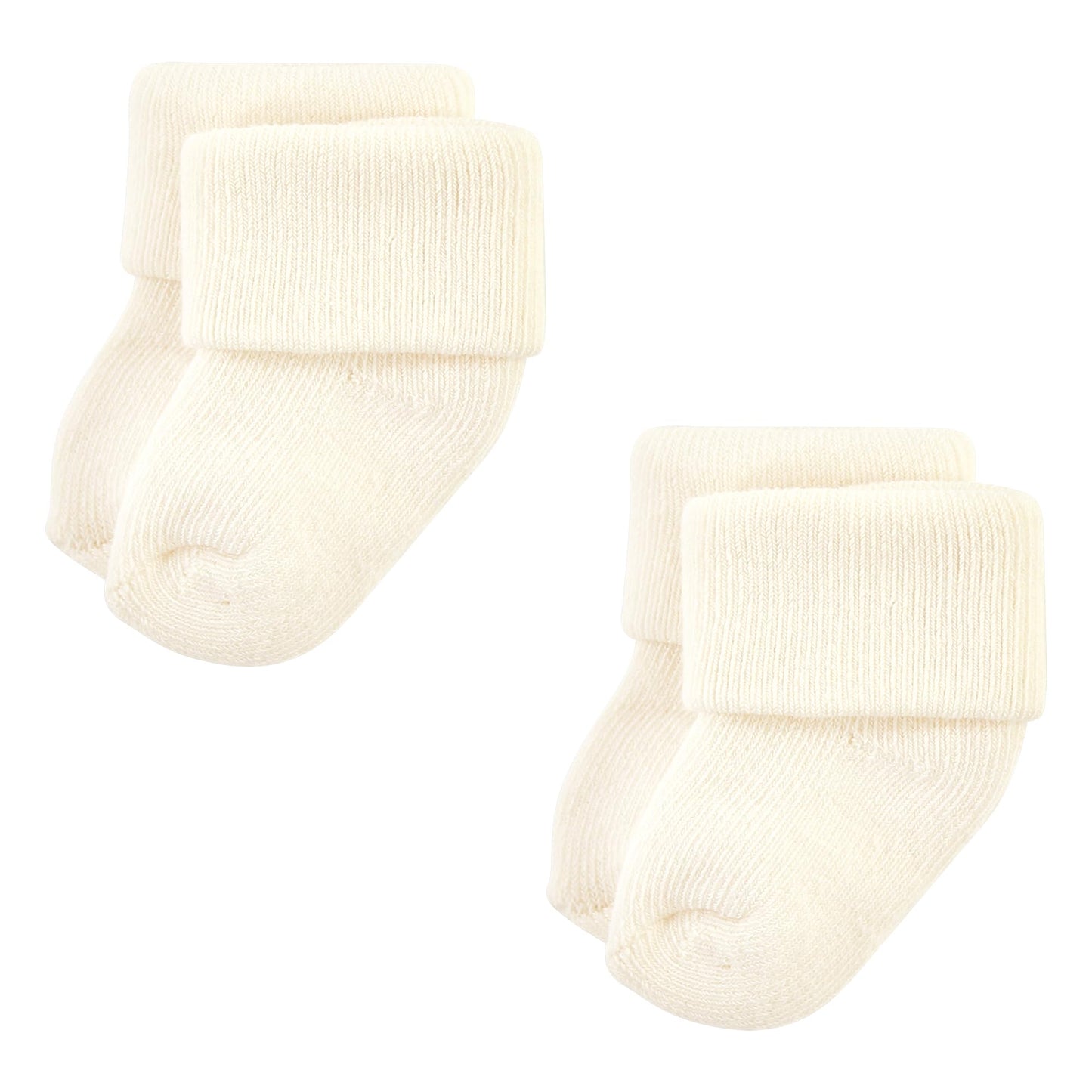 Hudson Baby Unisex Baby Cotton Rich Newborn And Terry Socks, Solid Beige Brown, 6-12 Months