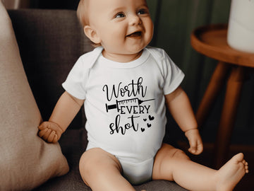 Made With Lots Of Love And A Little Science Bodysuit Ivf Baby Pregnancy Announcement Worth Every Shot Reveal Gift (0-6 Months, L