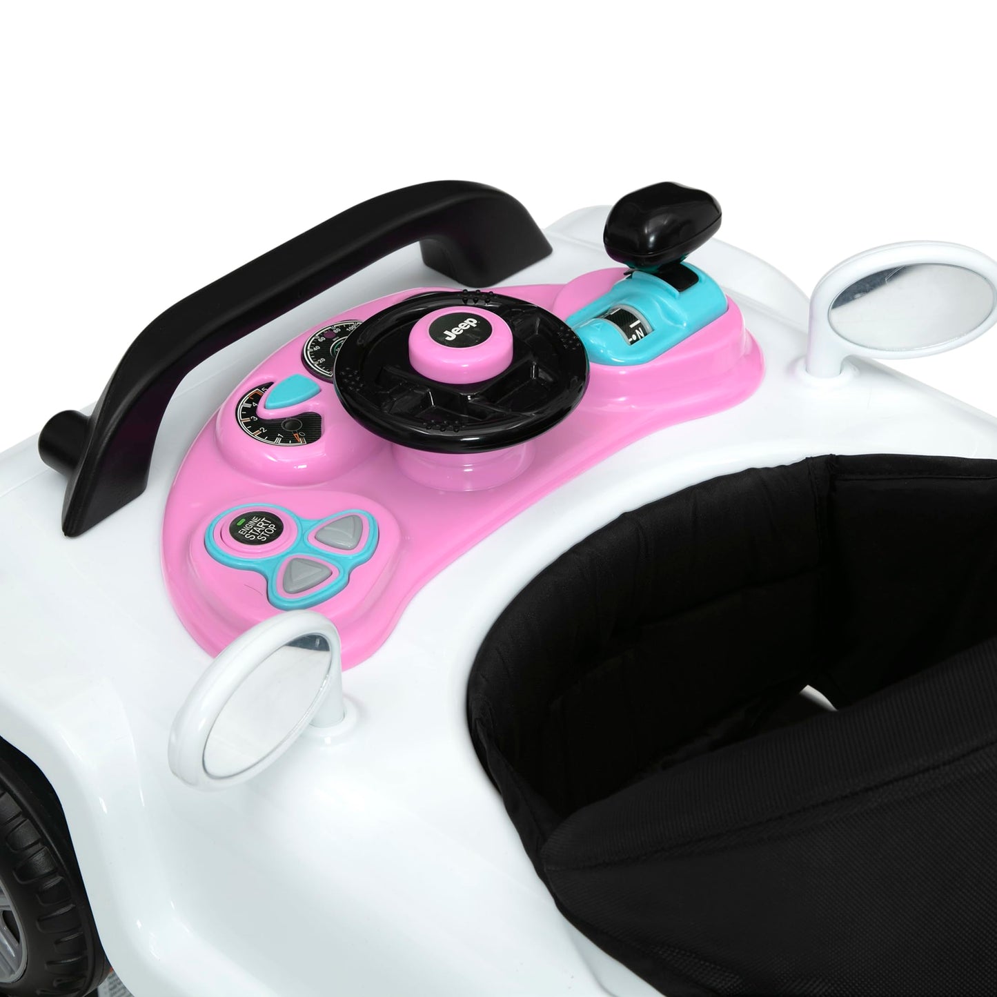 Jeep Classic Wrangler 3-in-1 Grow with Me Activity Walker - Features Music, Lights, Removable Play Tray, Push Walker Mode, Conve