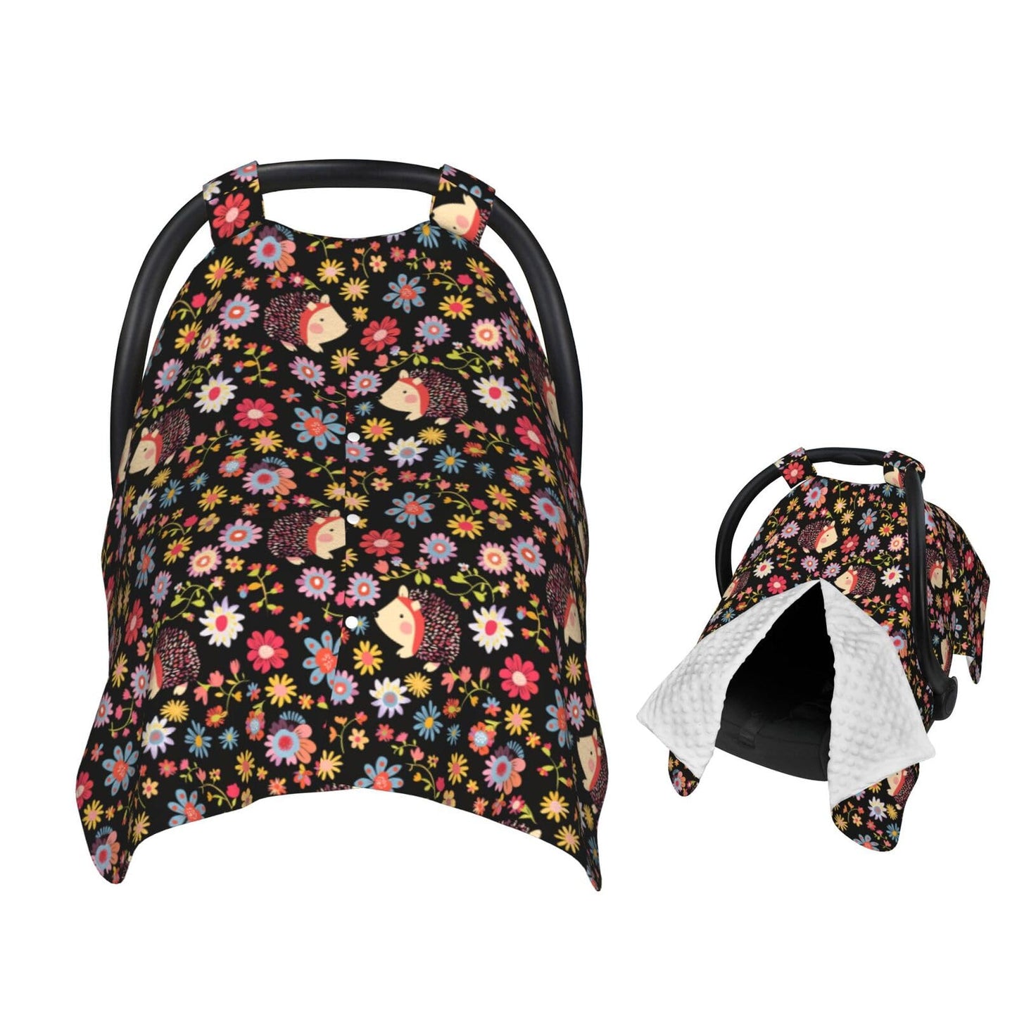 Muishi Flowers and Cute Hedgehogs Baby Car Seat Canopy Nursing Cover for Newborn Car Seat Breastfeeding Covers Blanket Newborn S