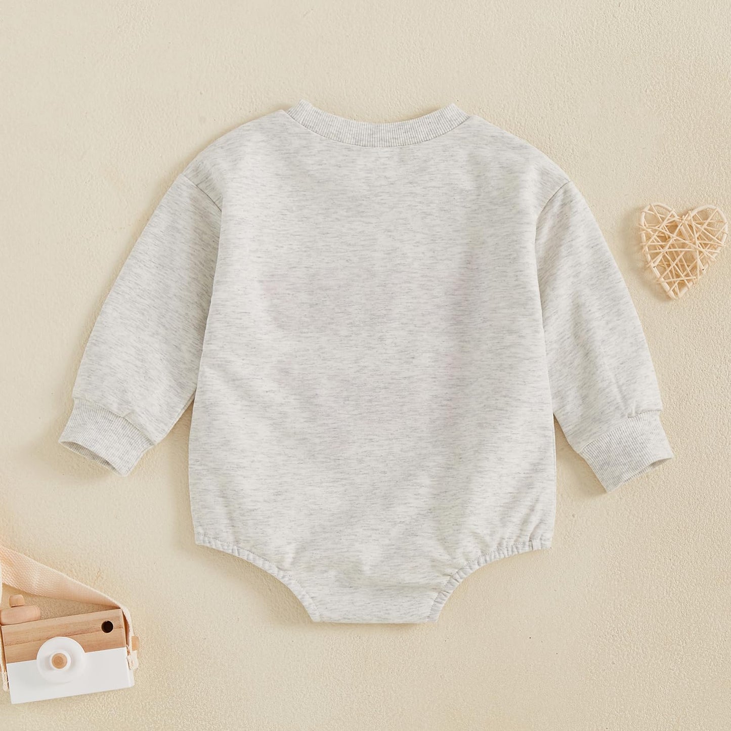 Ursobutegl Newborn Baby Boys Romper Sweatshirt Lover Boy Letter Embroidery Bodysuit Sweater Valentines Day Outfit Clothes (Gray,