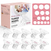 Flange Sizing Kit With 10Pcs Flange Inserts 13/15/17/19/21Mm And Nipple Measurement Tool For Flanges, Silicone Breast Pump Flang