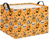 CLOCOR Rectangular Storage Basket Empty,Gift Basket for Halloween, Waterproof Storage Bin with Handles,Room Decor(Yellow Pumpkin