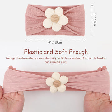 Aqokka Baby Flower Headbands Nylon Baby Girl Headbands Handmade Hairbands Hair Accessories For Newborn Infant Toddler Baby Essen