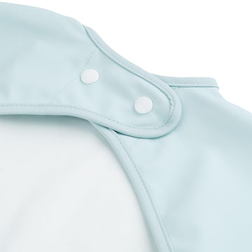 Done By Deer Sleeved Pocket Bib - Elphee Blue, Waterproof, Adjustable, Easy Clean, Elastic Sleeves - Baby Bibs, Baby Eating Esse