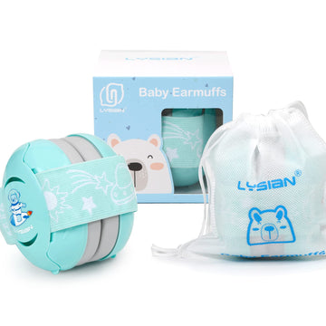Lysian Aqua Baby Ear Muffs Noise Cancelling Headphone For Infants With Elastic Headband, Hearing Protection Kid Earmuffs For Sle