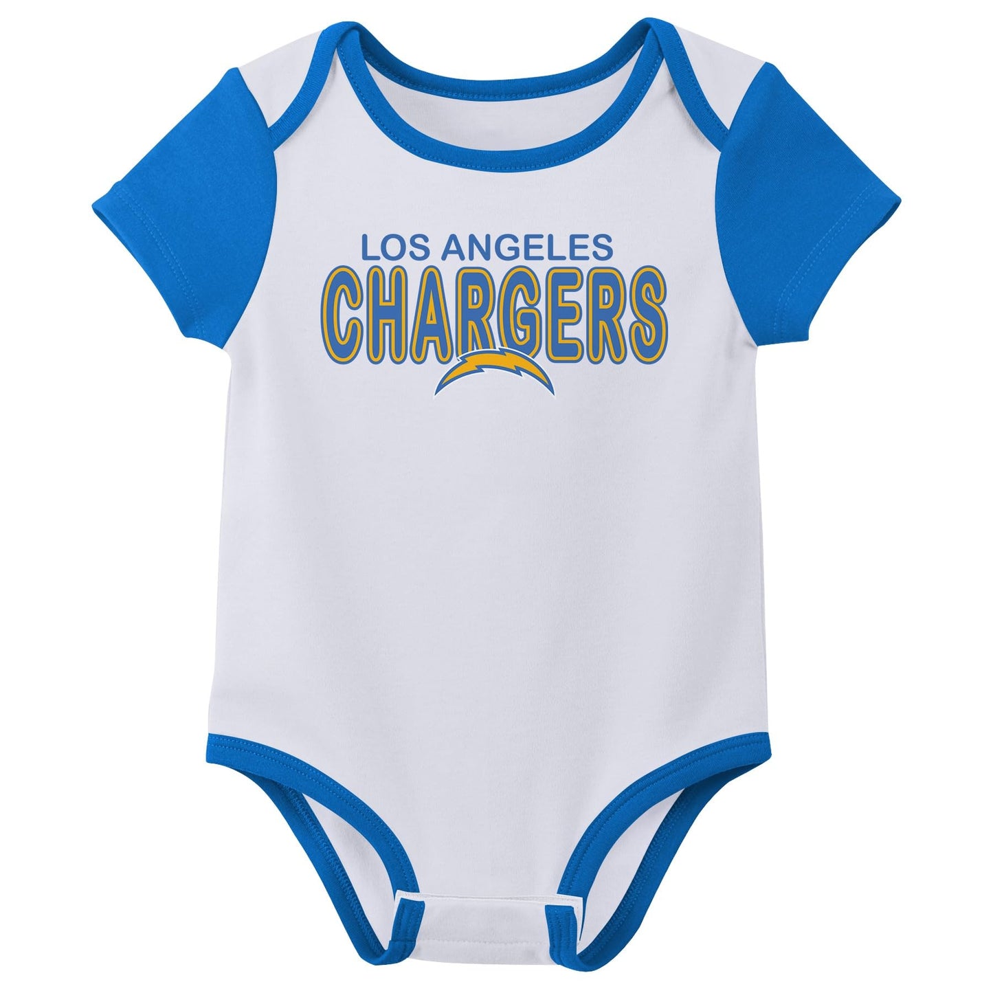 Outerstuff Nfl Newborn Baby And Infant Short Sleeve Bodysuit Variety 3-Pack - Los Angeles Chargers, 18M