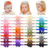Jollybows 40Pcs Baby Girls Grosgrain Ribbon Hair Bows Headbands 3' Hair Band Hair Accessories For Infants Newborn Toddler (3- N