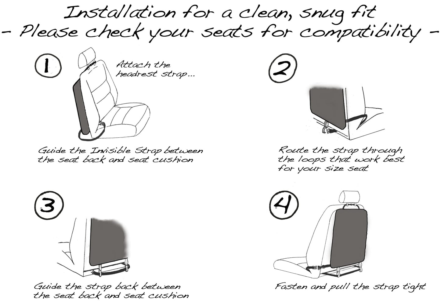 Tike Smart Luxury Clean-Edge Kick Mat W/Mesh Pocket - Seat Back Protector And Seat Cover With Invisible Strap And Stiff Edging -