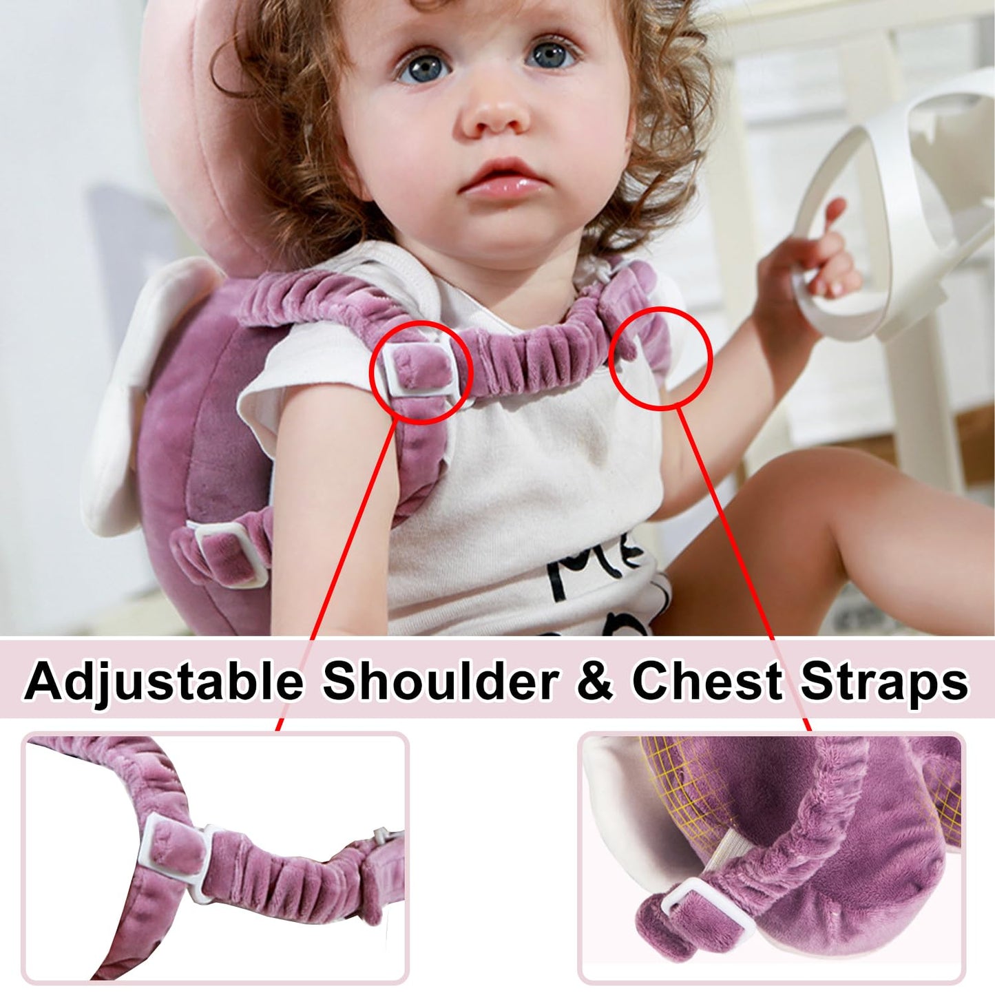 Baby Head Protector Backpack -Baby Safety Products For Baby Toddler Walker, Baby Back Protection For Crawling & Walking,Soft & L