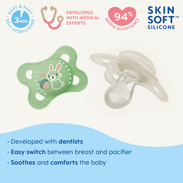 Mam Day & Night Pacifiers, Glow In The Dark Pacifier For Breastfed Babies, 0-6 Months, Unisex