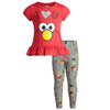 Sesame Street Elmo Big Bird Cookie Monster Infant Baby Girls T-Shirt And Leggings Outfit Set Red 18 Months