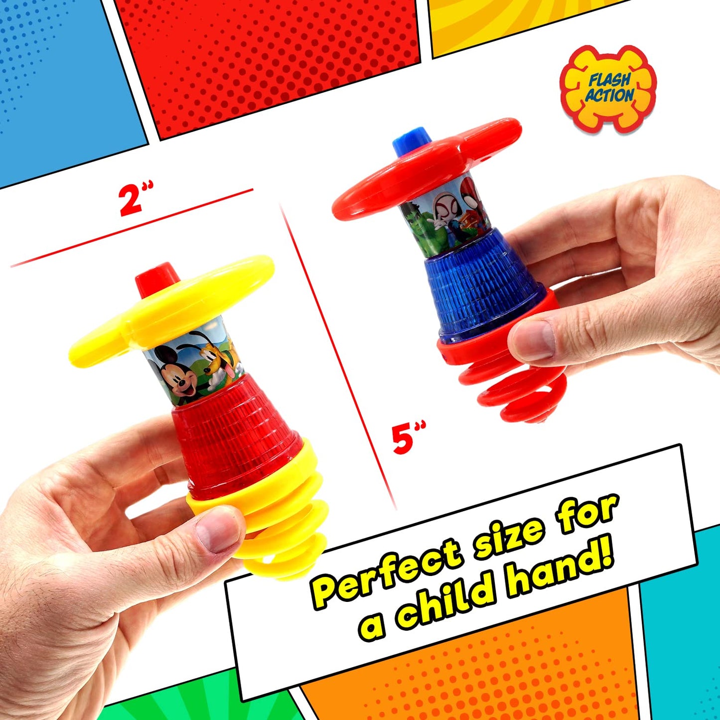 Ja-Ru Light Up Spinning Top Mickey Mouse & Friends Disney Junior Style, Ufo Spin Toys, Flashing Led Lights, Fun Kids Birthday Gi