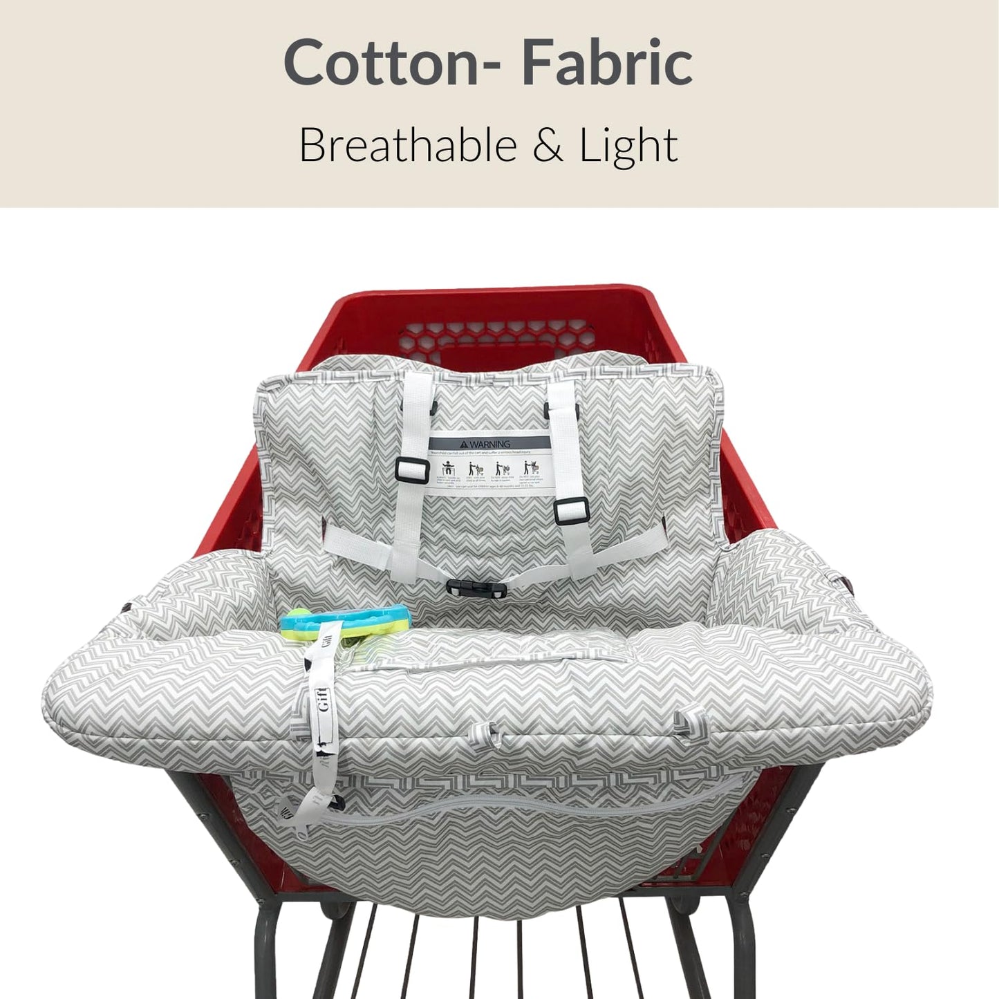 Pandaear Shopping Cart Cover For Baby, 2-In-1 Grocery Cart Seat Cover & Baby Highchair Cover For Infant, Toddler -Grey