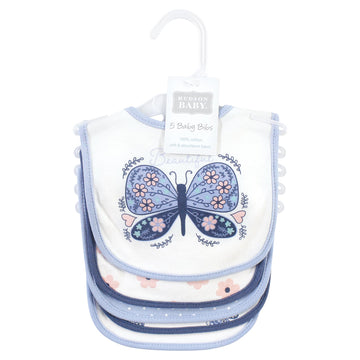 Hudson Baby Unisex Baby Cotton Bibs, Beautiful Butterfly, One Size