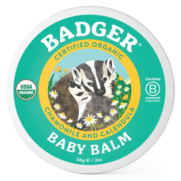 Badger Baby Balm W Chamomile Calendula, All Organic Baby Moisturizer For Cradle Cap Diaper Rash, Soothing Nourishing Gentle Baby