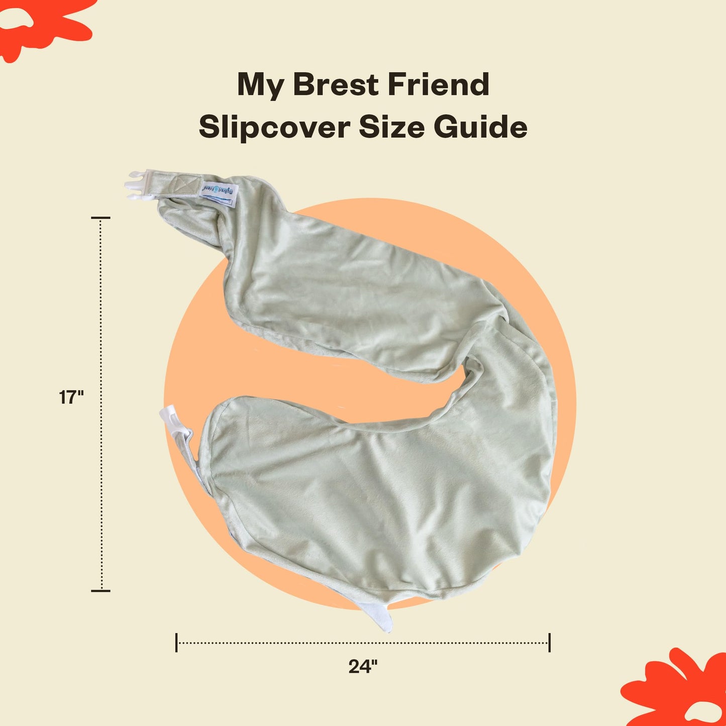 My Brest Friend Super Deluxe Nursing Pillow Cover - Slipcovers For Baby - Breathable Cotton, Adjustable Fit, Easy Care, Durable