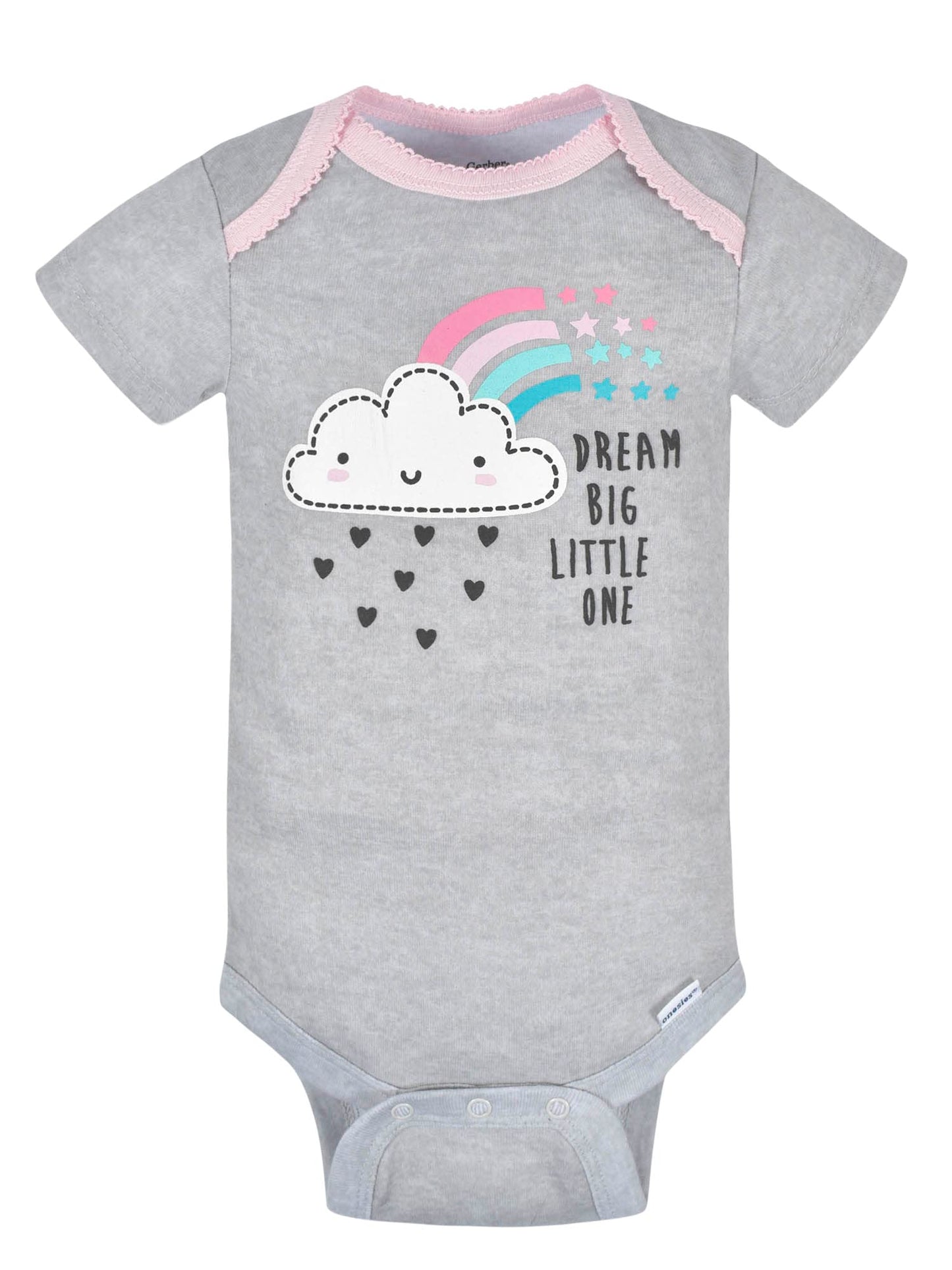 Gerber Baby Girl'S 8-Pack Short Sleeve Onesies Bodysuits, Clouds, 6-9 Months