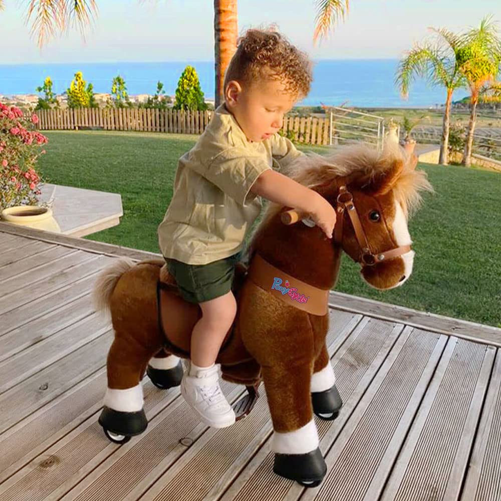 PonyCycle Ride on Horse Pony Kids Ride on Toys Classic Model U (with Brake/ 36 Height/Size 4 for Age 4-8) Riding Horse Walking H