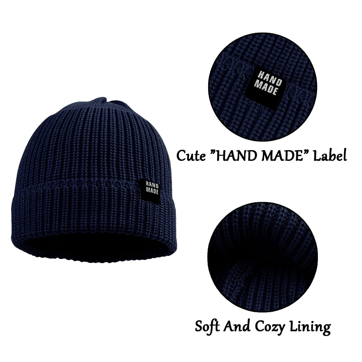 Simple Knitted Baby Beanie Hip-Hop Boys Winter Hat Toddler Kids Bonnet For Girl 0-5Y (4Pack-B, L)