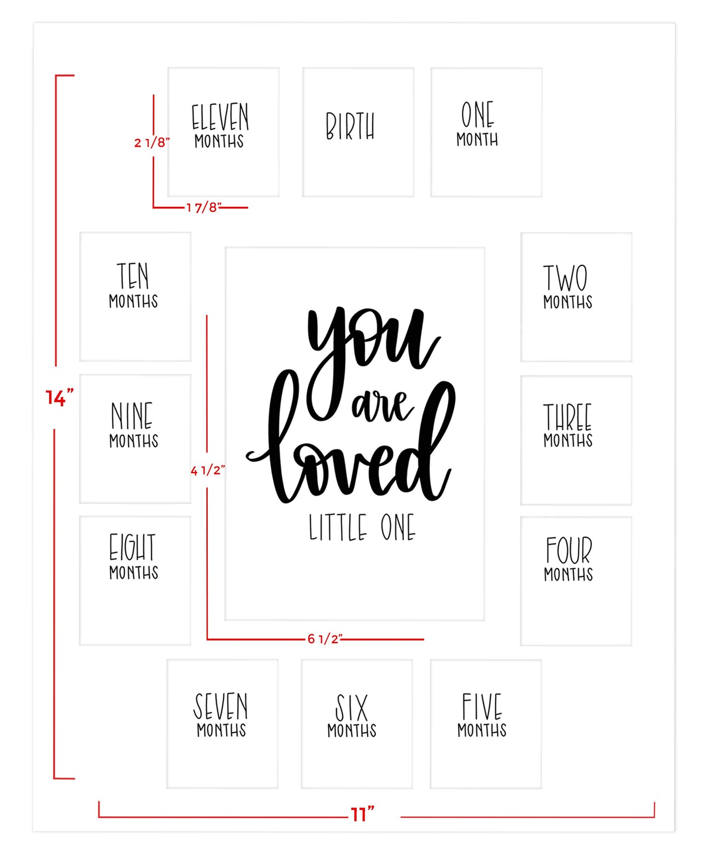 All Things For Mom First Year Picture Mat With Verse You Are Loved Little One On A White Mat (11 X 14 ) - Mat Only No Fr