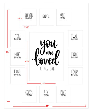 All Things For Mom First Year Picture Mat With Verse You Are Loved Little One On A White Mat (11 X 14 ) - Mat Only No Fr
