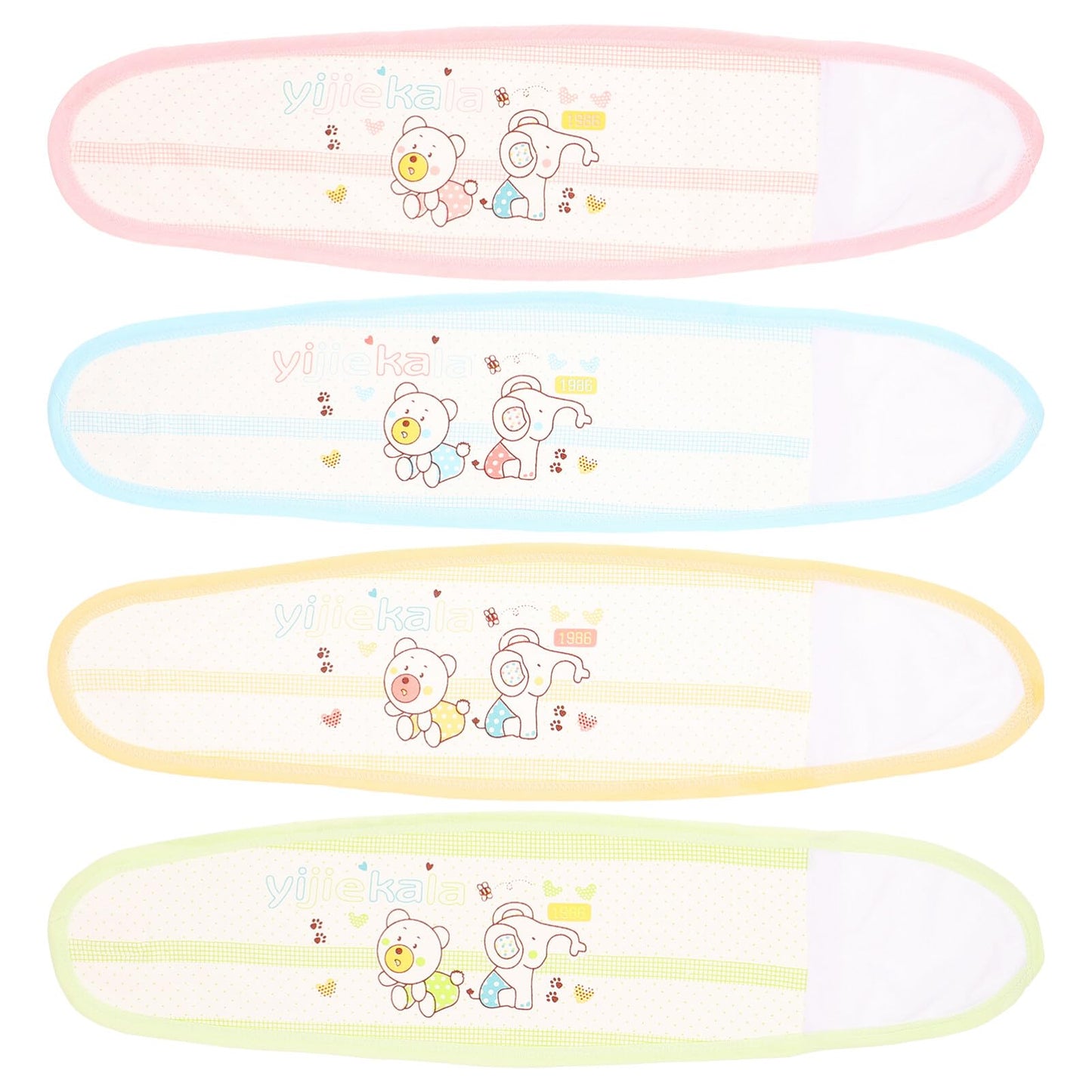 Healifty Baby Belly Button Band Baby Belly Bands Adjustable Cotton Infant Umbilical Cord For 0-12 Months 4Pcs