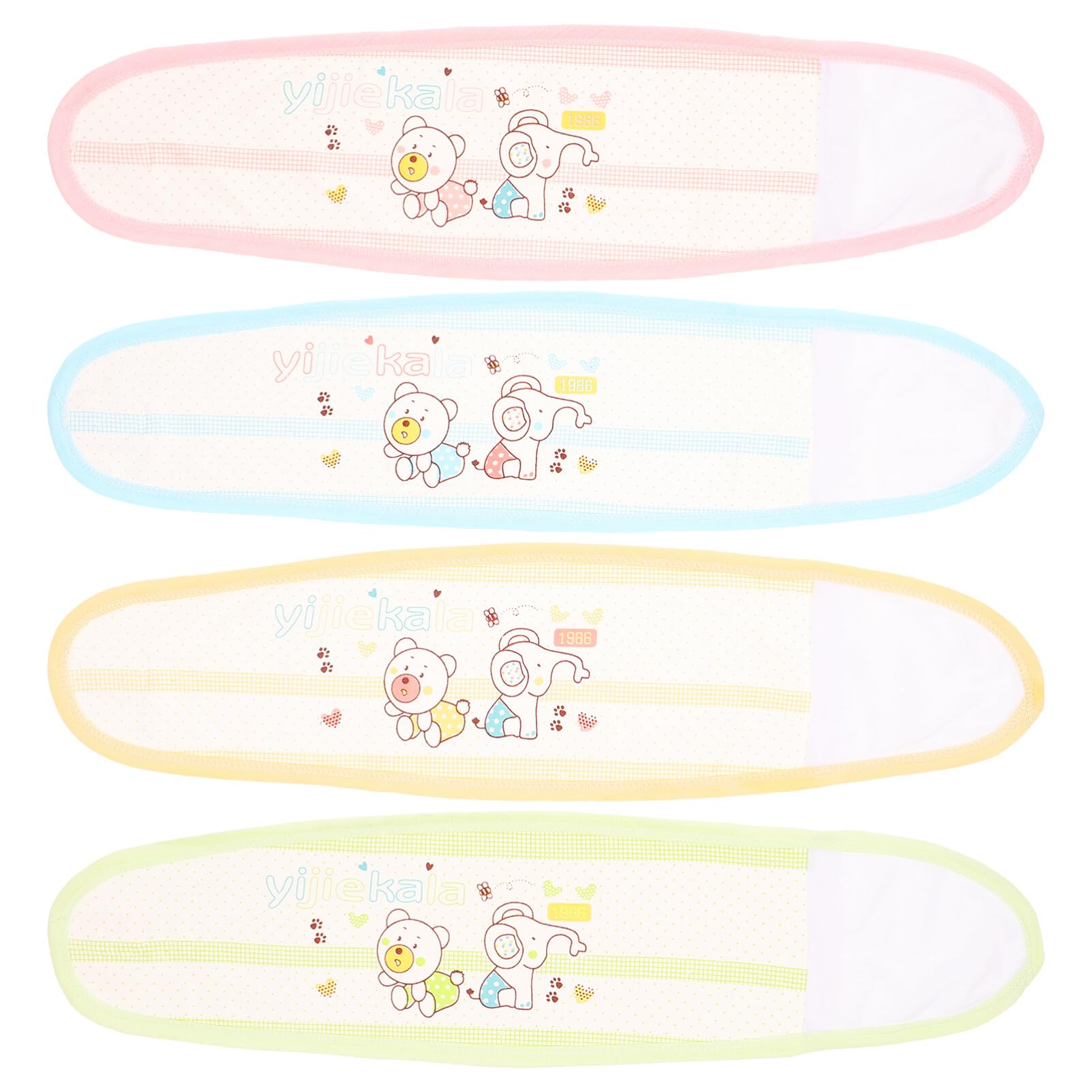 Healifty Baby Belly Button Band Baby Belly Bands Adjustable Cotton Infant Umbilical Cord For 0-12 Months 4Pcs