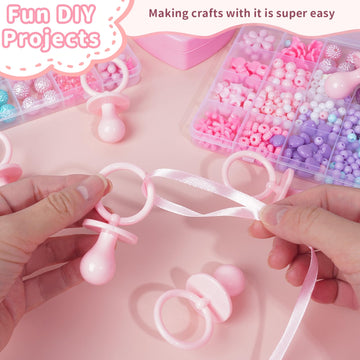 50 Pacifiers For Baby Shower Game Girl, 2.75 Plastic Pacifiers Baby Shower Game, Bulk Baby Shower Pacifiers For Gender Reveal Ba