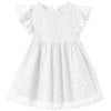 Niyage Toddler Girls Elegant Lace Pom Pom Flutter Sleeve Party Princess Dress White 80