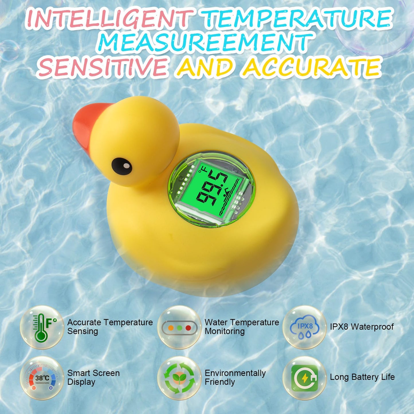 Baby Bath Thermometer Baby Safe Bathtub Thermometers Duckling Floating Thermometer For Infant And Toddler Bathtubs Outdoor And I