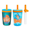 Zak Designs Blippi Kelso Toddler Cups For Travel Or At Home, 12Oz Vacuum Insulated Stainless Steel Sippy Cup With Leak-Proof Des