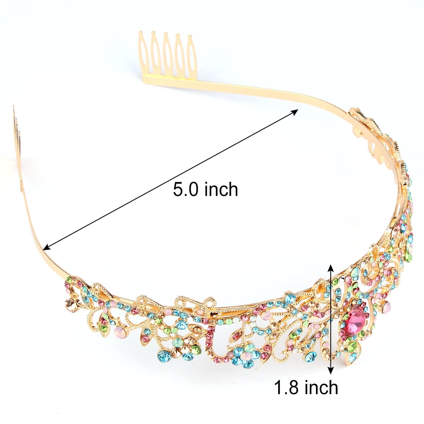 Chanaco Crystal Crown Headband For Girls, Rapunzel Kids Hair Accessories With Princess Tiara And Crowns