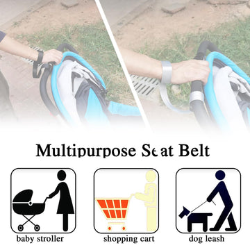 2 Pack Baby Stroller Safety Wrist Strap Adjustable Pram Wheelchair Hand Leash Black Retractable Dog Short Rope Belt for Hilly Ci