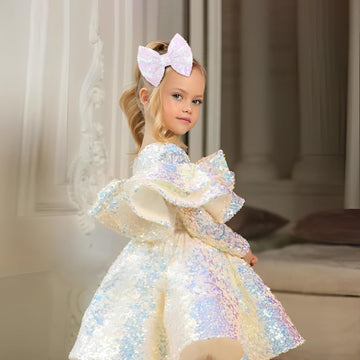 Lanmerry Hair Bow Clip For Girls, 5 Inches Sequins Large Bow With Alligator Clip, Hair Accessories For Women Teens Babies Toddle