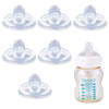 6Pcs Wide-Neck Nipple For Dr. Brown 'S, 100% Soft Silicone Baby Bottle Teat Sippy Straw Spout Nipple Replacement Accessories Bpa