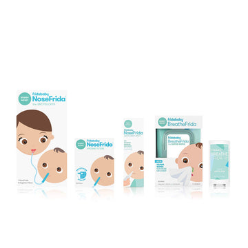 Frida Baby Cold And Flu Relief Bundle, Includes The Nosefrida Nasal Aspirator, Hygeine Filter, Saline Nasal Spray, Baby Vapor Ru