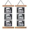 2 Pcs Sonogram Picture Frame, Wooden Magnetic Ultrasound Picture Frame For Refrigerator With Love At First Sight, For Baby Annou