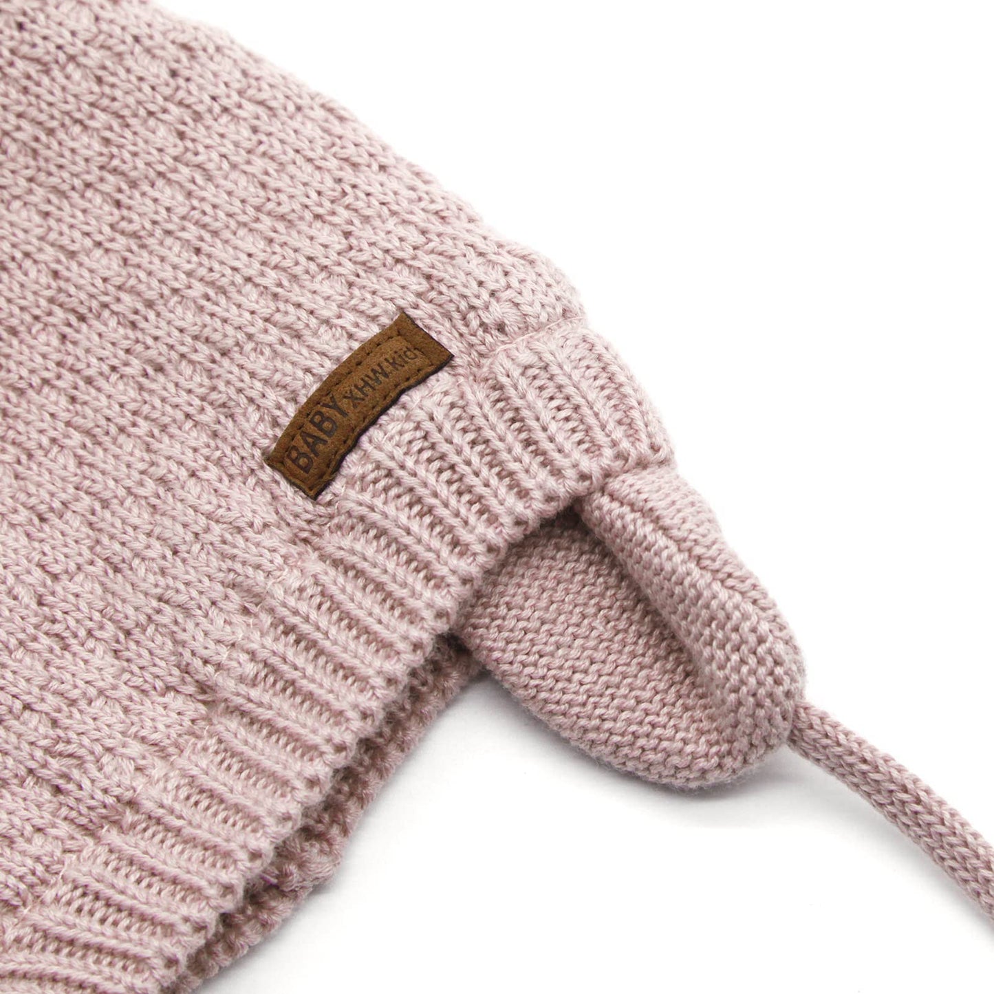 Duoyeree Kids Baby Hat Soft Warm Cable Knit Beanie Toddler Girl Fall Winter Hats(Skin Pink,6-12 Months)