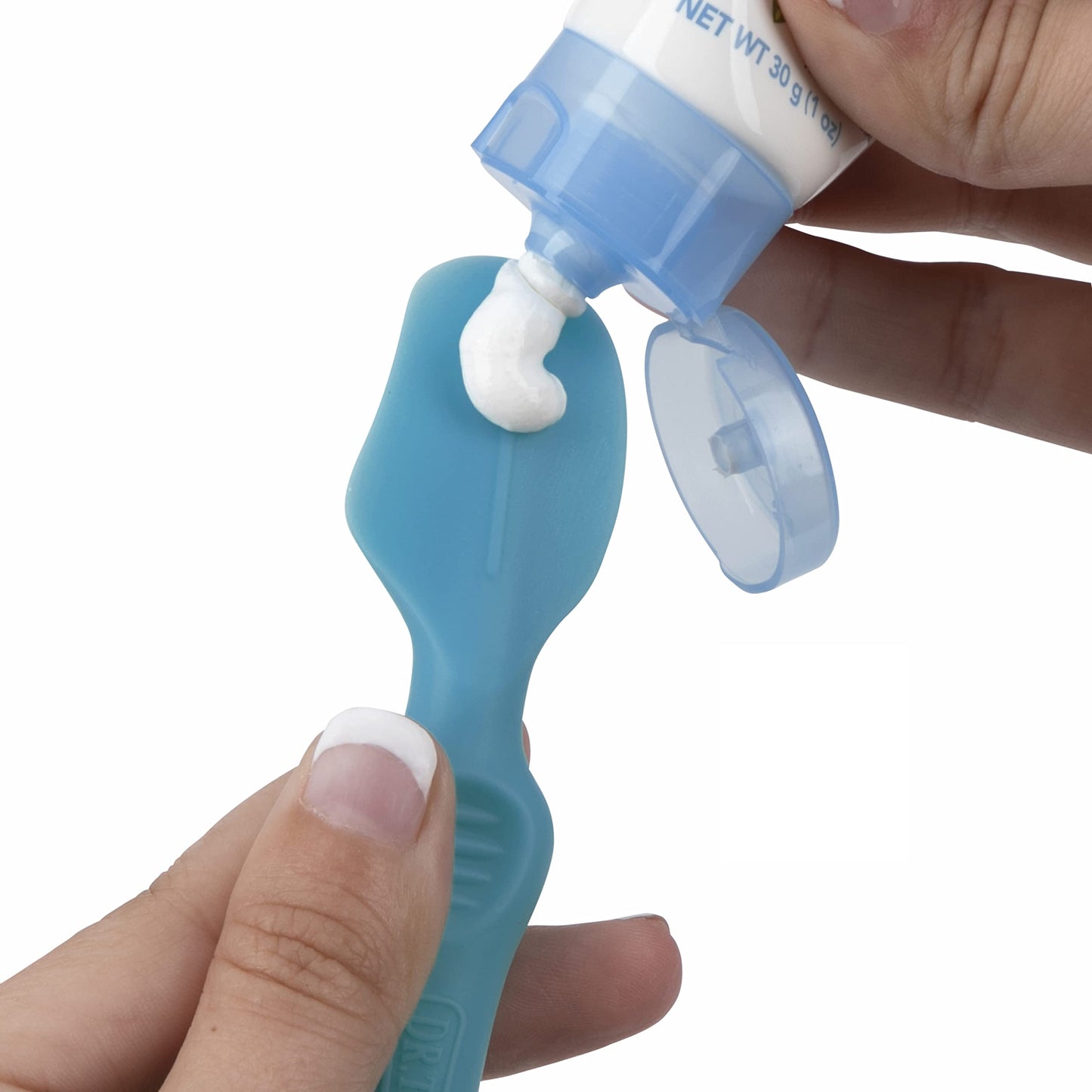 Dr. Talbot'S Diaper Cream Brush For Babies - Diaper Rash Cream Applicator With Suction Base And Hygienic Case - Full Size - Aqua