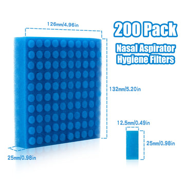 Qunlions Life Nasal Aspirator Hygiene Filters 200Pcs, Replacement For Nosefrida Nasal Aspirator Filters Safe Environmental, Bpa,