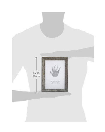 The Grandparent Gift Godmother Godchild Handprint Frame, Grey - Gift For Godmother From Godson Or Goddaughter On Baptism, Confir