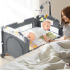 Soobaby 5 In 1 Infant Newborn Baby Crib,Baby Bassinet Bedside Cribs,Pack And Play And Changing Table,Portable & Music Box,Portab